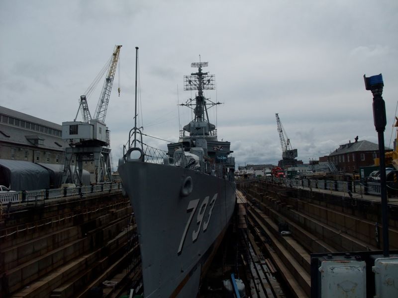 USS Cassin Young in drydock