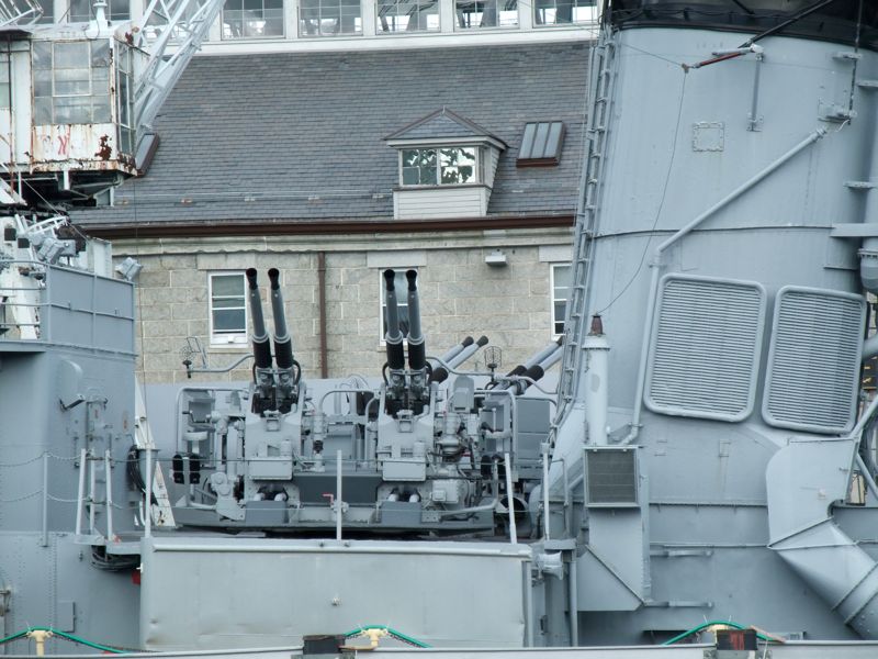 AA guns on the USS Cassin Young
