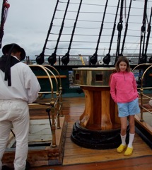 Elizabeth ready to haul in the anchor